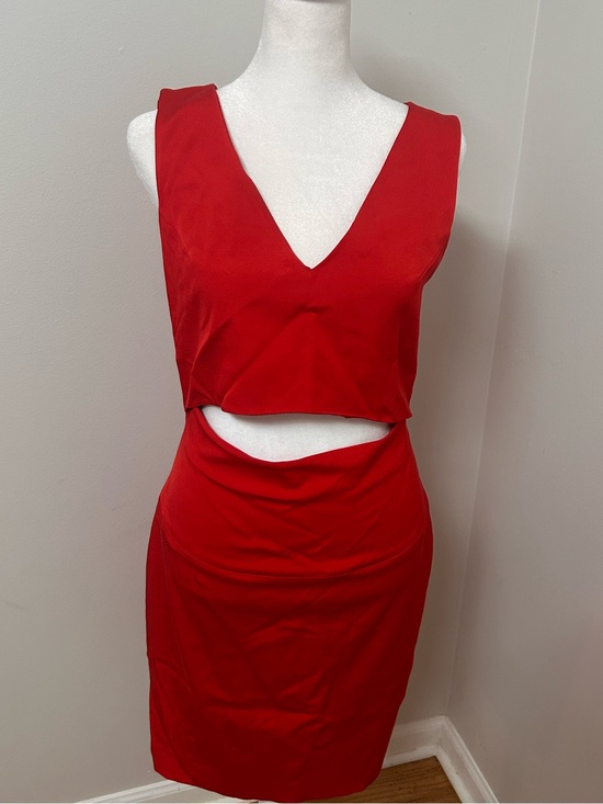 French Connection Dresses & Skirts - French Connection Red Cutout Bodycon Mini Dress UK 10 US 6 Exposed Zip